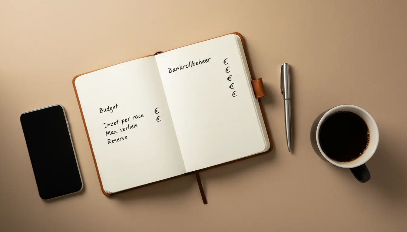 Persoon schrijft een budget in een notitieboekje met een €-symbool op de pagina