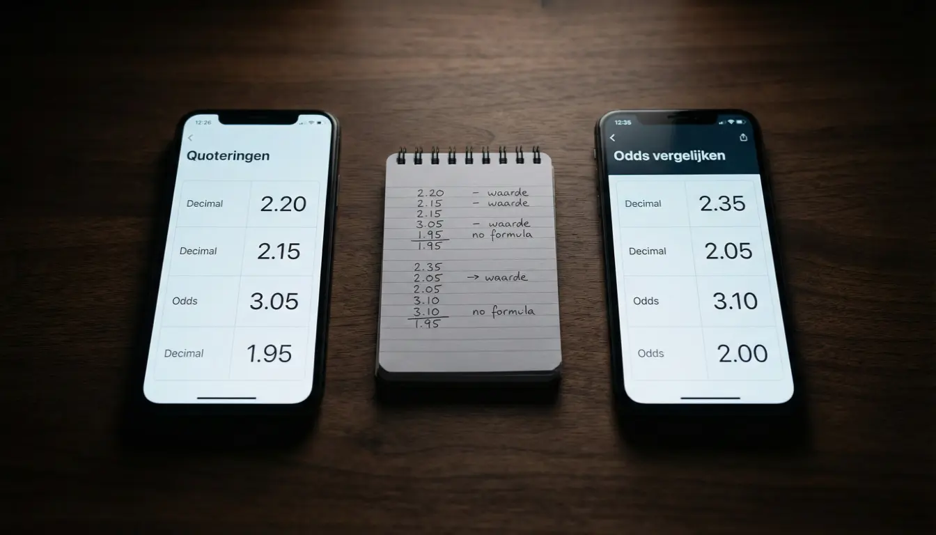 Twee smartphoneschermen naast elkaar met verschillende F1-quoteringen